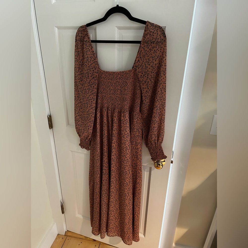 Elegant Floral Long Sleeve Dress